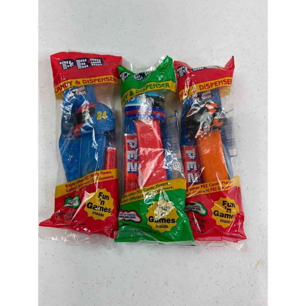 3x Pez Candy Richard Petty, Jeff Gordon, Tony Stewart, Nascar Helmet Dispensers